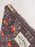 Chocolate brown quilted nylon pouch, UK version