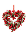 Premier Decorations berry and leaf heart wreath 30cm, imported from the UK