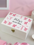 PMC personalised wooden bow storage box 22cm, UK version