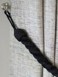 Laura Ashley curtain tiebacks charcoal chenille rope set of 2 - British product