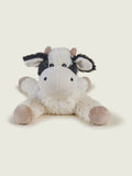 Warmies heatable cow soft toy white and brown, imported from the UK