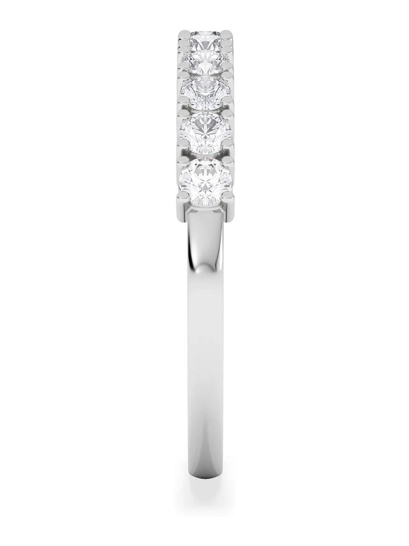 The Diamond Store White Twilight 0.50ct Round Cut Lab Diamond Half Eternity Ring in 9K White Gold
