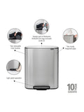 Brabantia Matt Steel Fingerprint Proof Bo Pedal Bin 2 x 30L - British product