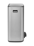 Brabantia Matt Steel Fingerprint Proof Bo Pedal Bin 2 x 30L - British product