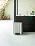 Brabantia Matt Steel Fingerprint Proof Bo Pedal Bin 2 x 30L - British product