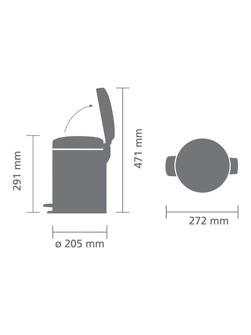 Brabantia Brilliant Steel NewIcon pedal bin 5L - British product