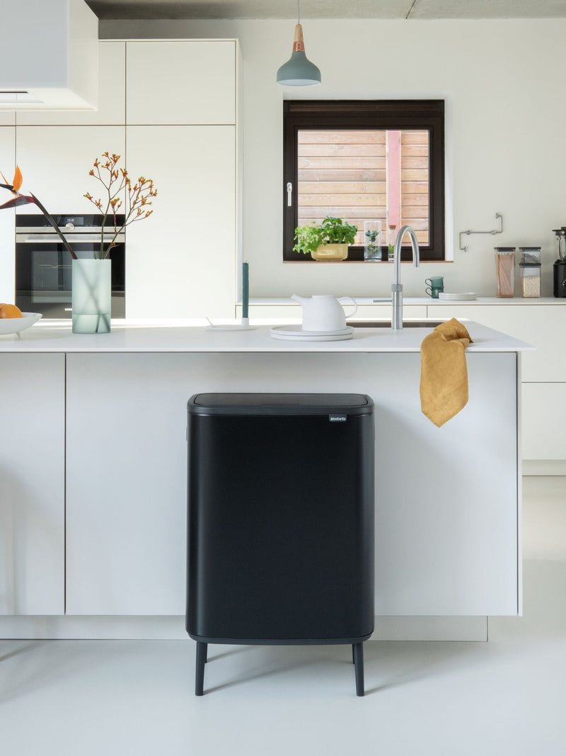 Brabantia Matt Black Bo Touch Bin Hi 2 x 30L - British product