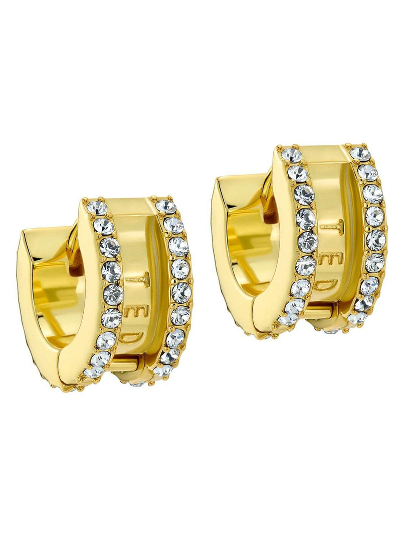 Ted Baker Gold Tone Rosie: Crystal Roll Huggie Earrings
