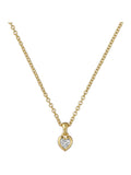 Ted Baker Gold Tone Clear Crystal Harlow Mini Heart Pendant Necklace 4.8cm (British brand)