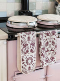Avalon Home Burgundy Stag & Wreath oven gloves - British product