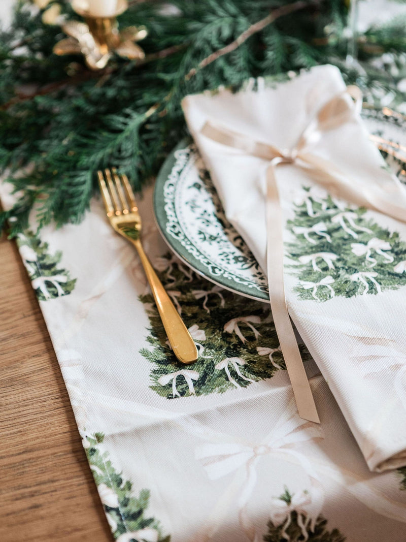 Avalon Home Cream Forest table runner 32cm x 230cm - British product