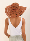 Friends Like These orange openwork floppy beach hat (British brand)