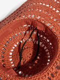 Friends Like These orange openwork floppy beach hat (British brand)