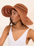 Friends Like These orange openwork floppy beach hat (British brand)