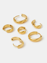 Next Accessorize Gold Tone Stainless Steel Clicker Hoop Earrings 3 Pack- Buy online at McGrocer