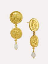 Next Ottoman Hands Gold Tone Odella Pearl Drop Stud Earrings 5cm Drop- Buy online at McGrocer