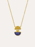 Ottoman Hands Mina Lapis pendant necklace hammered gold lapis gemstone (British brand)