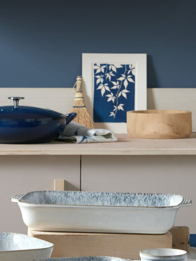 Next Denby Kiln Blue Large Rectangular Stoneware Oven Dish- Buy online at McGrocer