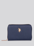 U.S. Polo Assn. blue medium zip PU wallet, UK version