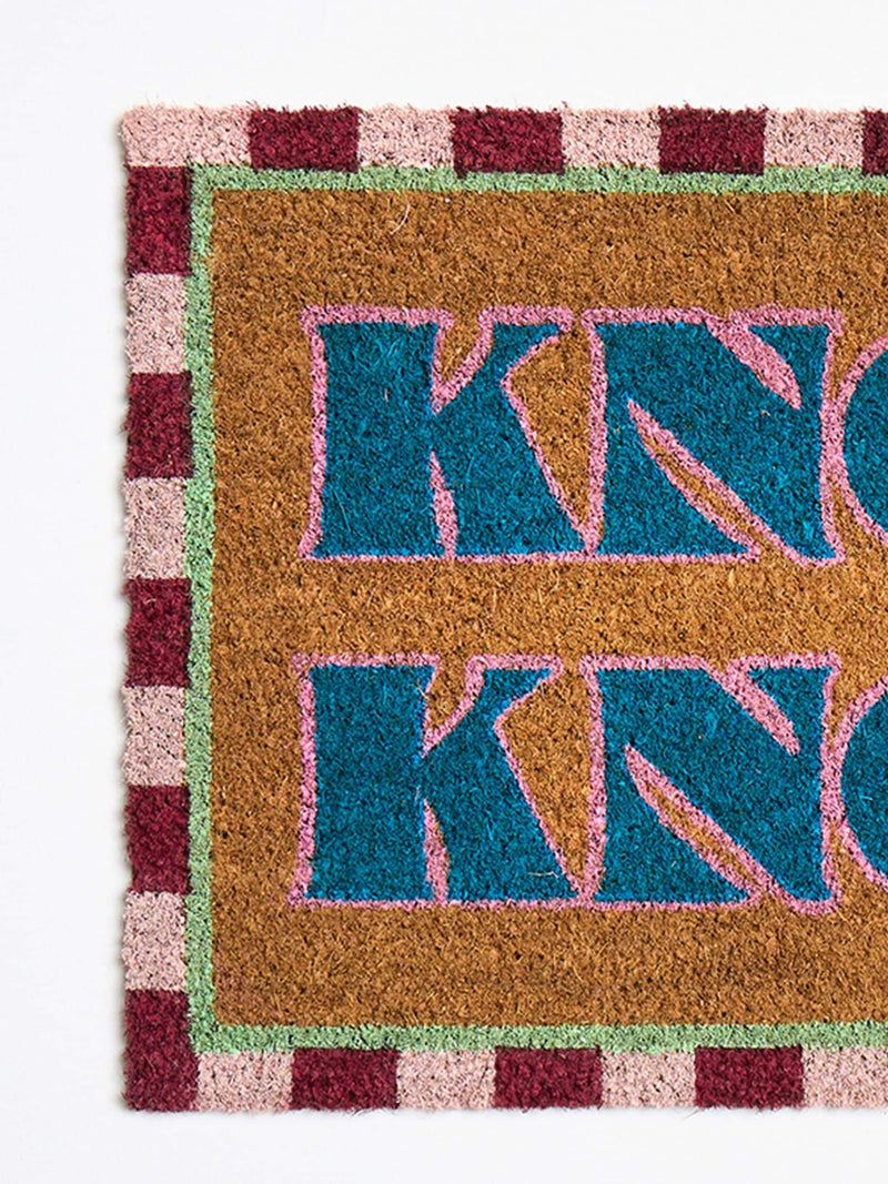 Oliver Bonas Multi Stripe Border Knock Knock doormat 43x73cm - British product