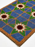 Oliver Bonas multi blue star tile doormat, imported from the UK