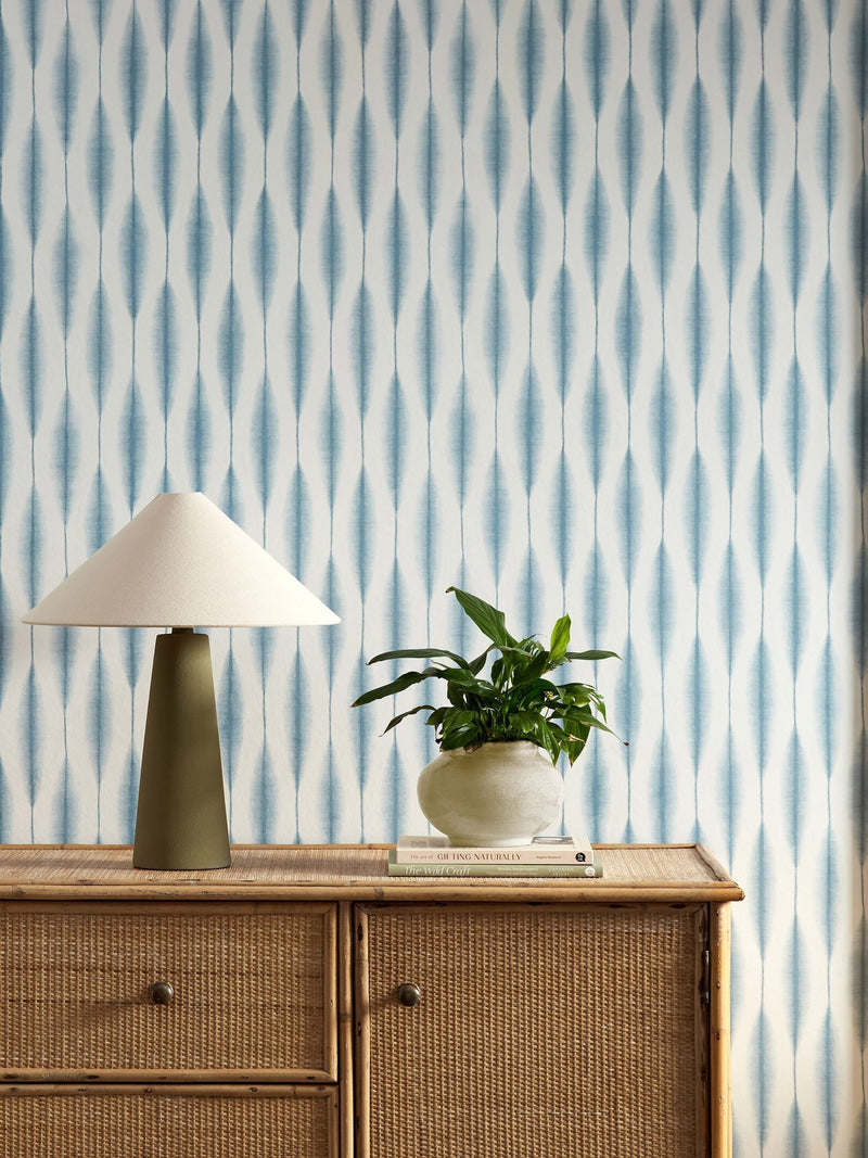 Scion Blue Kasuri wallpaper 10 metre roll (British brand)