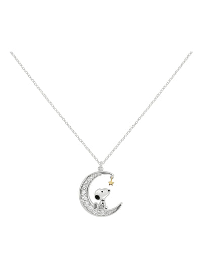 Next Peers Hardy Snoopy Stone Set Moon Silver Tone Necklace- Buy online at McGrocer