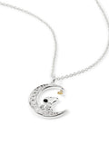 Peers Hardy Snoopy stone set moon necklace silver tone - British product