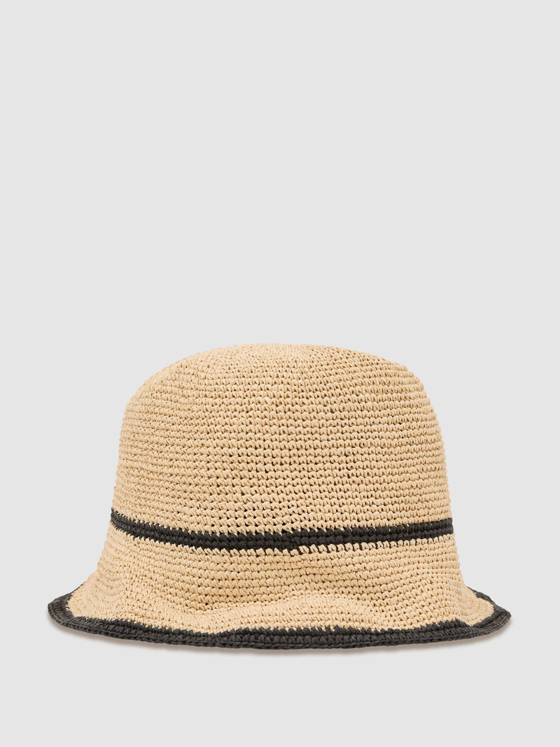Reiss bucket hat straw-effect tipped 3-6 yrs - British product