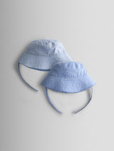 Next JoJo Maman Bébé Light Blue Gingham Reversible Bucket Hat- Buy online at McGrocer