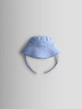 JoJo Maman Bébé light blue gingham reversible bucket hat (British brand)
