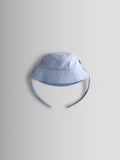JoJo Maman Bébé light blue gingham reversible bucket hat (British brand)
