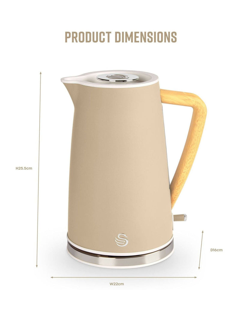 Swan Oatmeal Nordic Cordless Electric Kettle 1.7L (British brand)