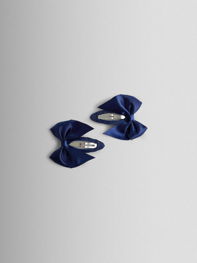 Next JoJo Maman Bébé Navy Satin Bow Clips 2 Pack- Buy online at McGrocer
