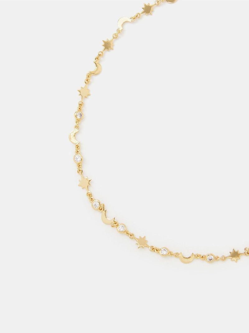 Accessorize gold tone 14ct plated celestial choker necklace - British product