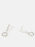 Accessorize silver tone sterling diamanté circle drop earrings - British product