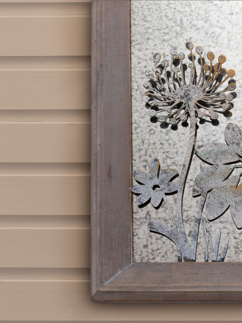 Voyage Maison square antique mirror with wildflower design, imported from the UK