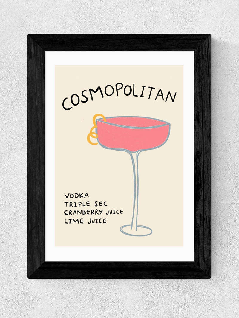 East End Prints Black Cosmopolitan wall art print - British product