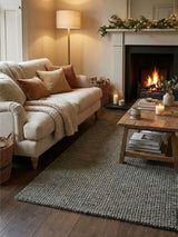 Next Esselle Home Grey Whitefield Handwoven Boucle Rug 120x170cm- Buy online at McGrocer