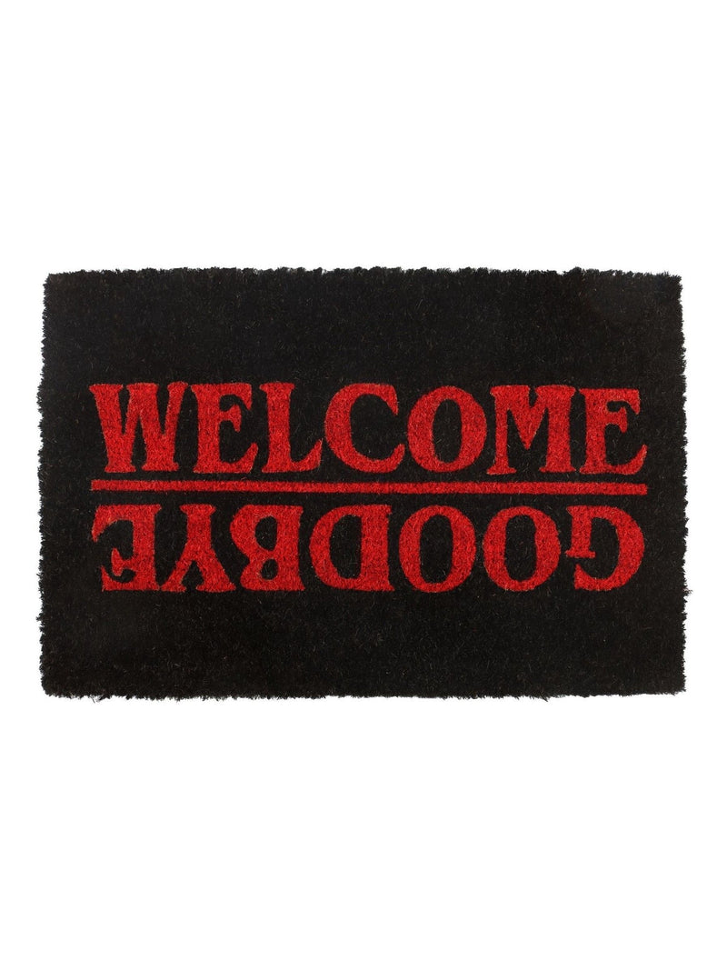 Something Different black coir doormat Welcome Goodbye design, imported from the UK