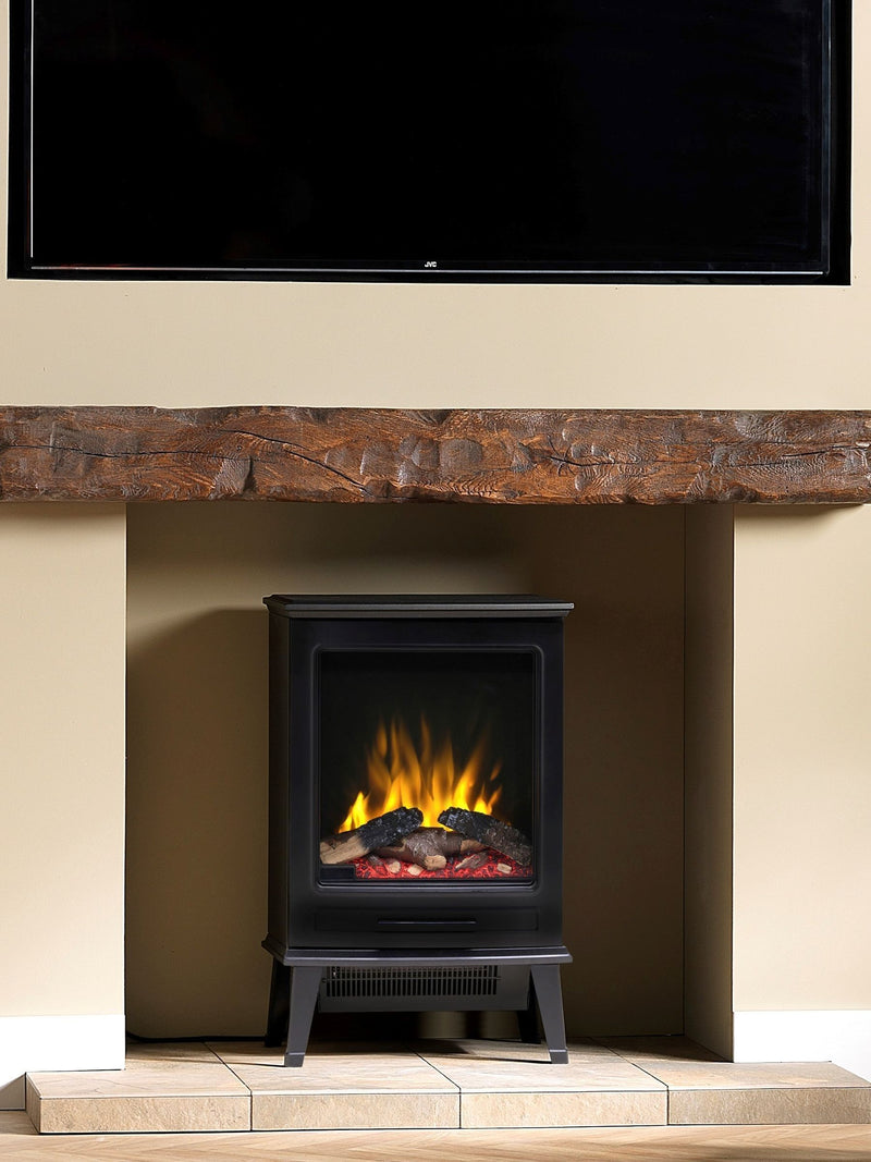Dimplex Black Fernshaw Optiflame electric stove, imported from the UK