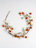 Scottish Everlastings orange velvet pumpkin garland 150cm, UK version