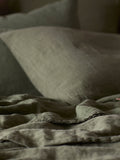 Secret Linen Store olive green 100% linen pillowcase standard (British brand)