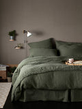 Secret Linen Store olive green 100% linen pillowcase standard (British brand)
