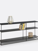 Next La Redoute Intérieurs Black Hiba Industrial Low Steel Dual-Function Bookshelf 140cm- Buy online at McGrocer