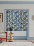 Land & Shore Rowallane blue floral roller blind, UK version