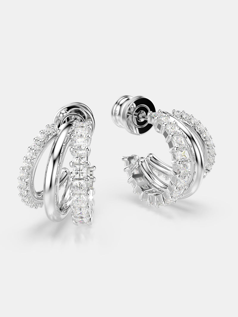 Swarovski Hyperbola earrings rhodium plated cubic zirconia, imported from the UK