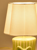 Oliver Bonas green bow striped ceramic table lamp 26.5cm - British product