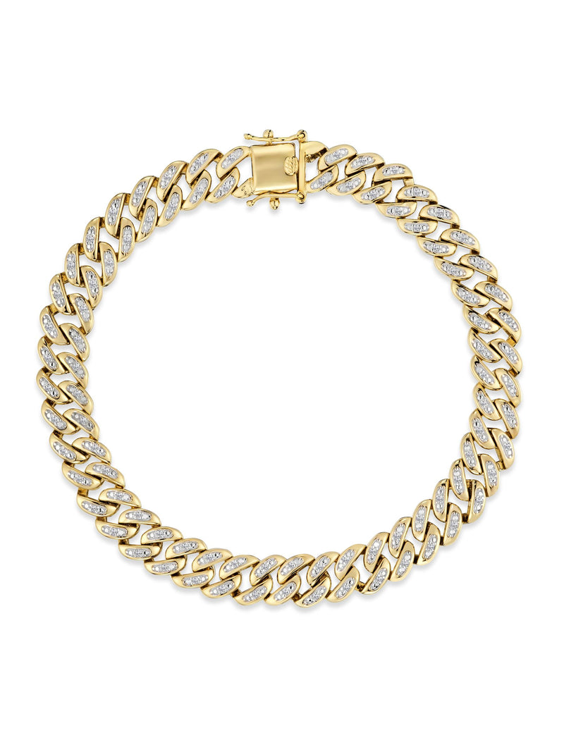 The Diamond Store white Cuban lab diamond bracelet 8.25 inch 0.50ct - British product