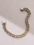 The Diamond Store white Cuban lab diamond bracelet 8.25 inch 0.50ct - British product